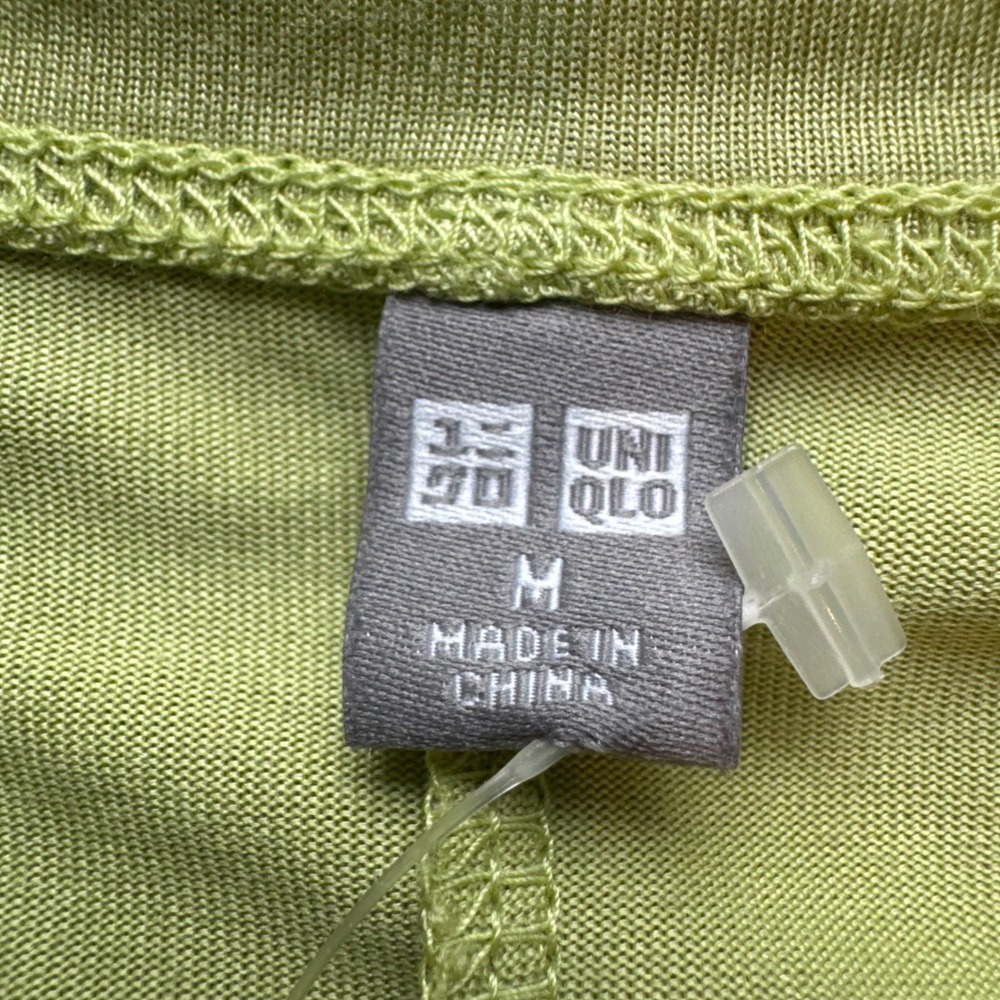 Uniqlo Lime Green Dolman Sleeve Scoop Neck Top Modal Cupro Blend | Size Medium - Picture 7 of 9